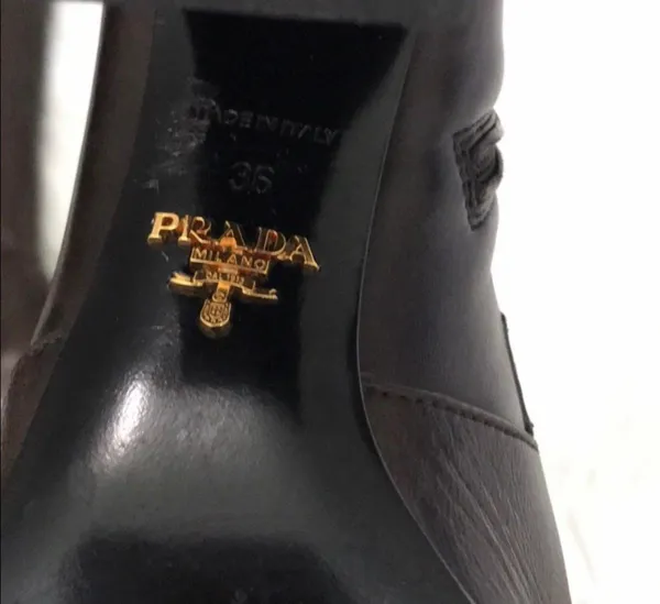 Prada Block Heel Leather Calf Boots - Image 7