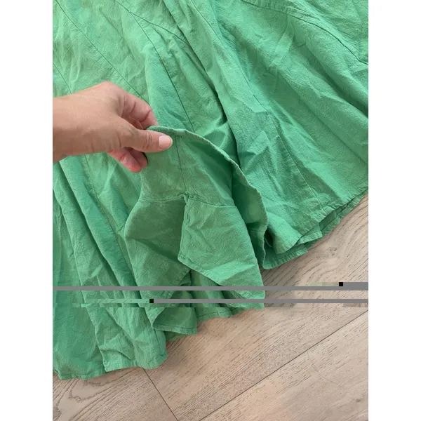 Ces Femme Cotton Sleeveless Jumpsuit Green Pockets Medium - Image 2