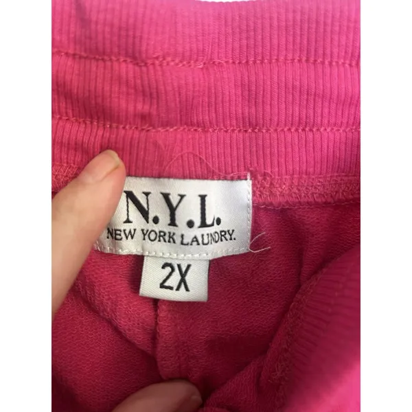 Active USA NYL New York Laundry Pink Rhinestone Capri Lounge Pants 2X NWT Plus Size - Image 6