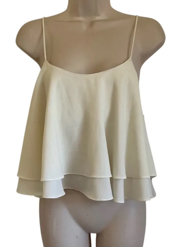 Free People Tropical Wave Tie-Back Layered Ruffle Crop Top | Cream - Small - Image 10
