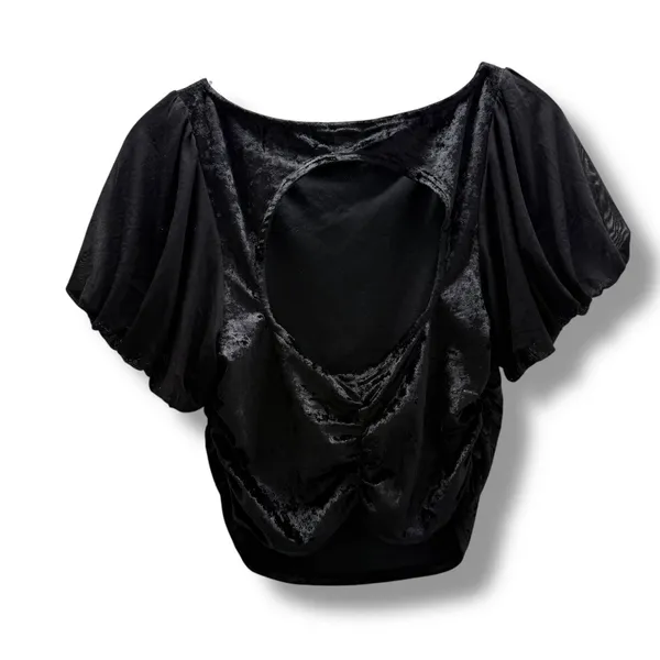 Free People Intimately Midnight Mood‎ Velvet Crop Top Size Medium - Image 4