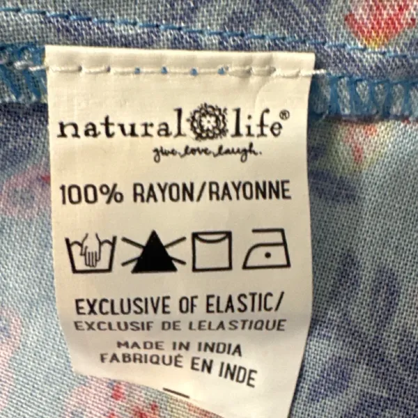 Natural Life Blue Floral Boho Sun Dress Smocked Back Mini XS NWT - Image 6