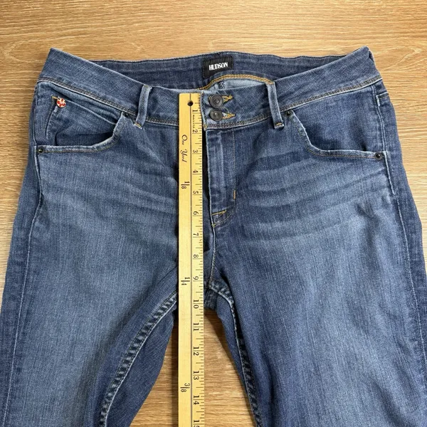 Hudson Collin Flap Skinny Jeans Women's Size 31 Blue Stretch Denim 31" Inseam - Image 10