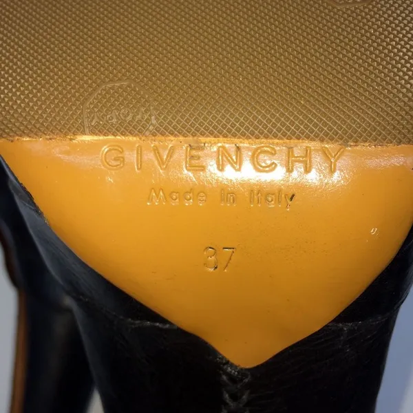 Givenchy Peep Toe Hidden Platform High Heel/Ankle Strap Pump in Black Leather - Image 11