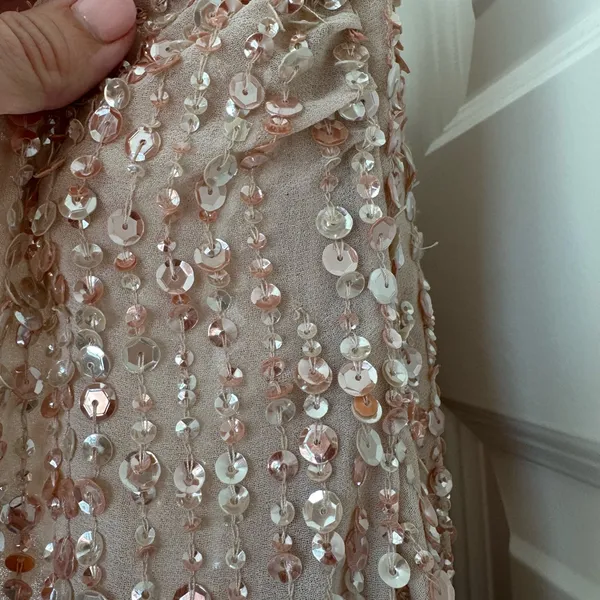 Mac Duggal Sequin Long‎ Puff Sleeve Cocktail Midi - Image 9