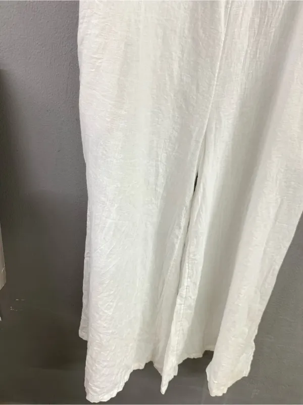 haute hippie white linen blend sheer bikini romper cover up - Image 4