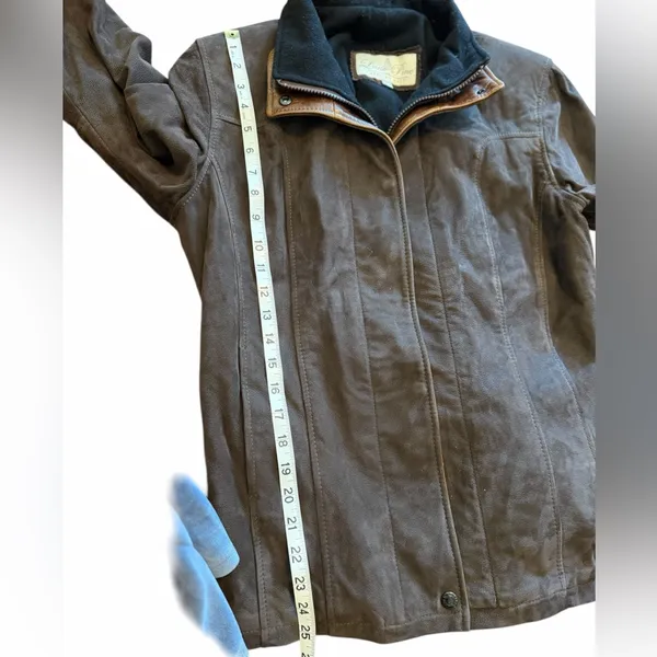 Women's Lone Pine 100% Leather Suede Lambskin Brown Field Jacket Coat Made USA - Image 13