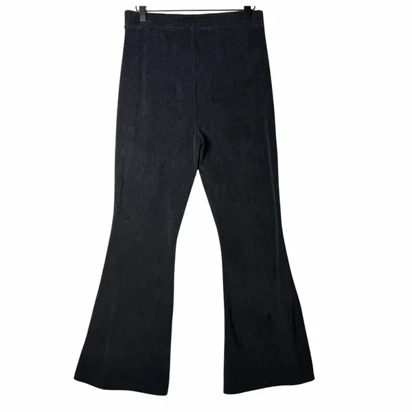 Aerie Ribbed Kick Flare Pants Black Hi-Rise Soft Stretchy Women's size M Regular - Image 2