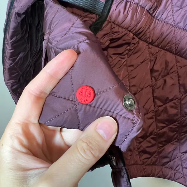 Hunter Original Women's Quilted Jacket Plum Purple Gold Zip Puffer Coat Medium - Image 11