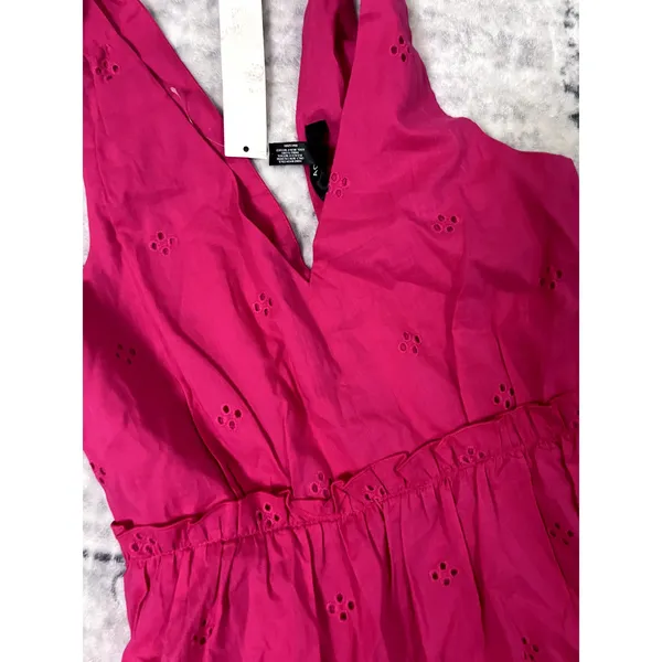 AQUA Eyelet Midi Dress Sz XS - Image 3
