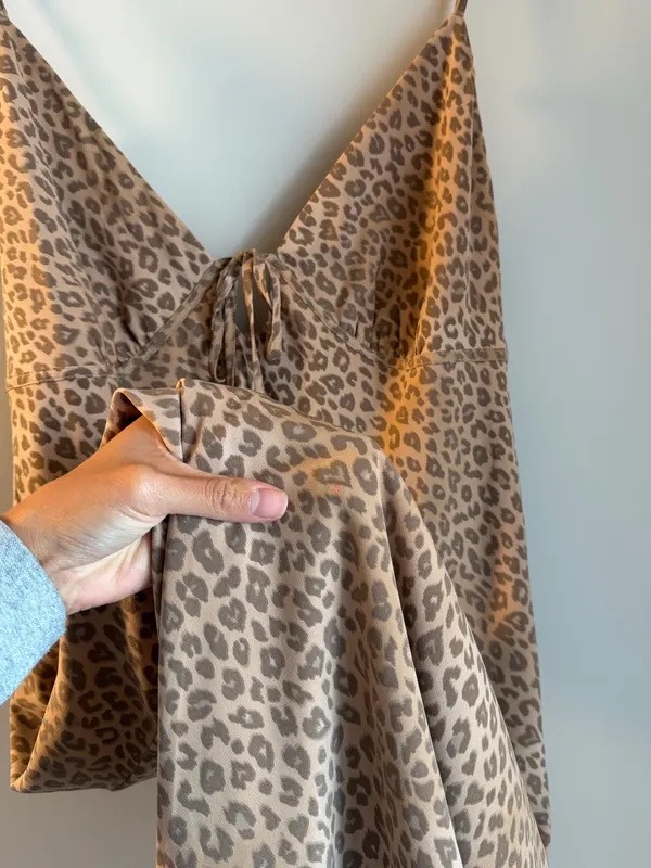 Pink Victoria Secret Cheetah FALL IN LOVE MIDI DRESS Size XL - Image 3
