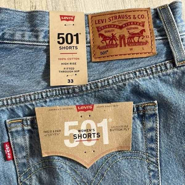 Levi’s 501 hi- rise shorts size 33. NWT - Image 3