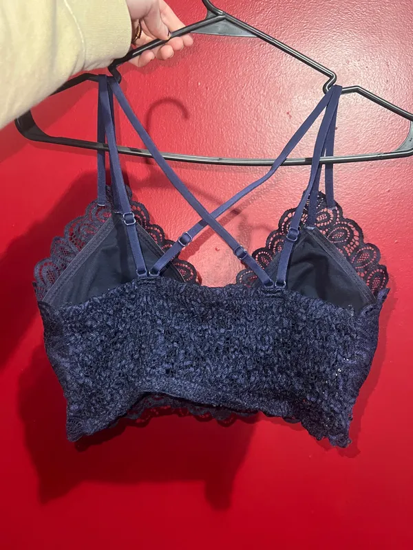navy blue lace bralette Size L - Image 2