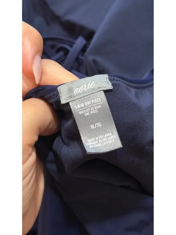 Aerie Size XL Navy Blue Halter One-Piece Swimsuit Tummy Control - Image 3