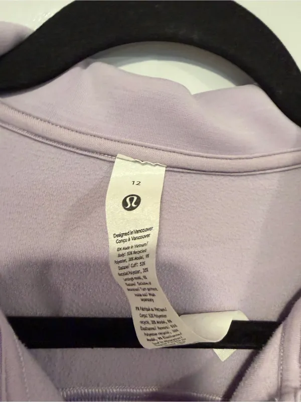 Lilac Lululemon Softstreme Quarter-Zip Pullover Sweatshirt - Image 2