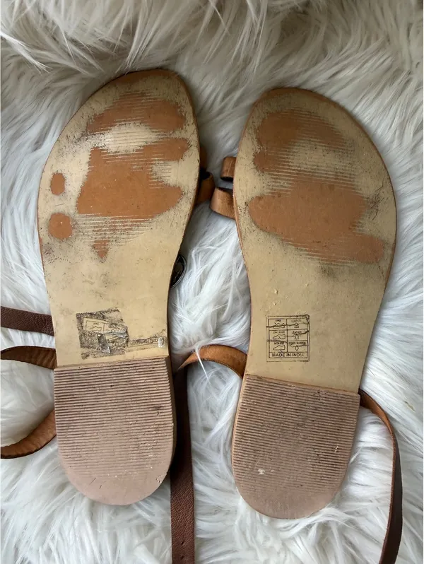 Urban Outfitters Brown Leather Strappy Sandals Size 7 - Image 5
