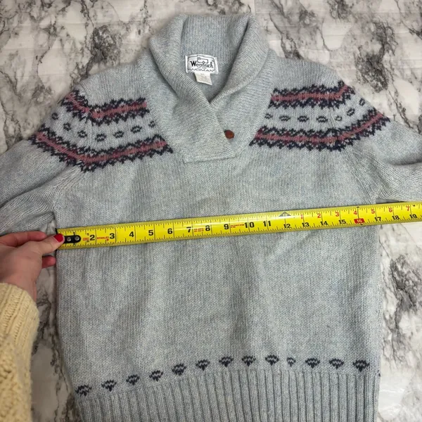 Woolrich Wool Blend Vintage Pale Blue Sweater Pullover size medium - Image 5