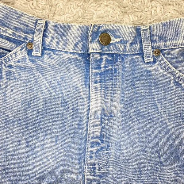 Vintage Lee Retro Light Stone Wash Knee-Length Denim Skirt - Image 5