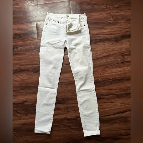 J Crew White Skinny Jeans - Image 3
