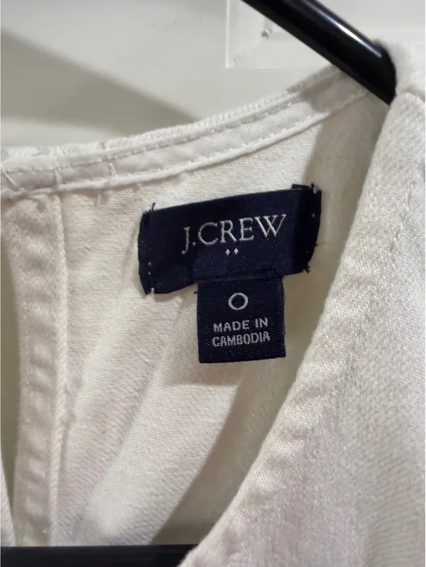 J.Crew White Sleeveless Denim Dress Size 0 - Image 2