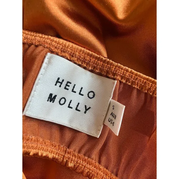 HELLO MOLLY Sunset Views Cutout Dress Size Small S US 4 Orange Copper STRETCHY - Image 4