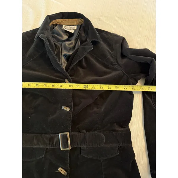 Columbia River Resort Black velvet Belted Blazer Jacket Women‎ Small HL7115 - Image 3