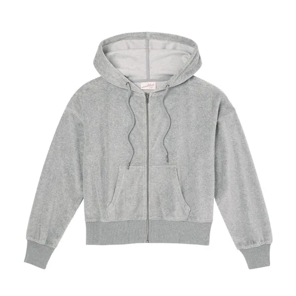 NWT Universal Thread Leisure Studio Velour Hoodie Sweatshirt 92090310 Gray L - Image 4