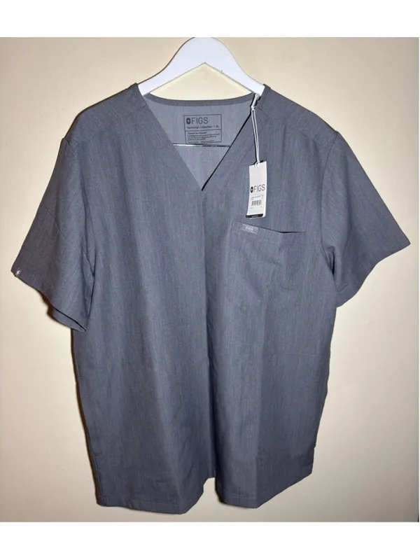 FIGS Scrub Set XL Grey with Teal Accents - Image 8