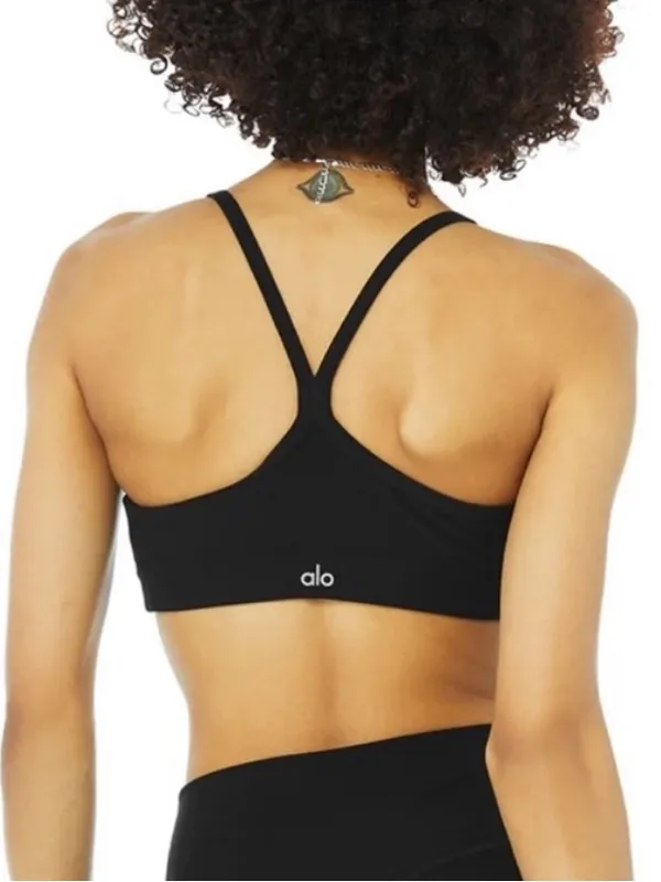 NWT Alo Yoga Black Alosoft Gratitude Bra Medium - Image 2