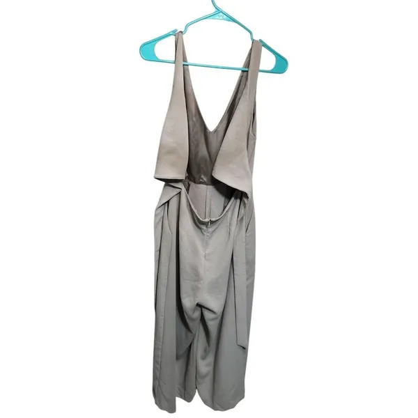 Wilfred Women's Sleeveless Jumpsuit Size 8 Gray V-Neck Waist Tie Casual - Image 4
