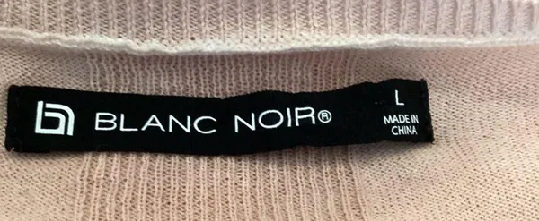 Blanc Noir Womens Boyfriend Sweater‎ Size Large Pink Long Sleeve 100% Cotton - Image 9