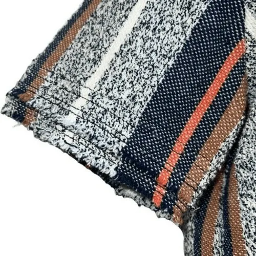 ANN TAYLOR Boucle Tweed‎ Fringe Hems Stripe Print S/S Top NWOT XS - Image 5