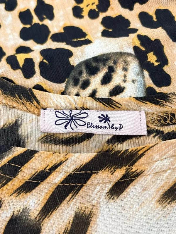 Blossom by P Leopard-Print Women's Blouse in Tan and Black OS - Image 6
