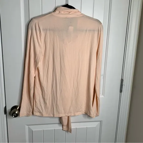 J Crew tie neck pale‎ pink long sleeves top size small spring Easter - Image 3