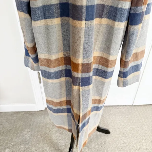 SAGE The Label All the Way Plaid Coat size Large - Image 7