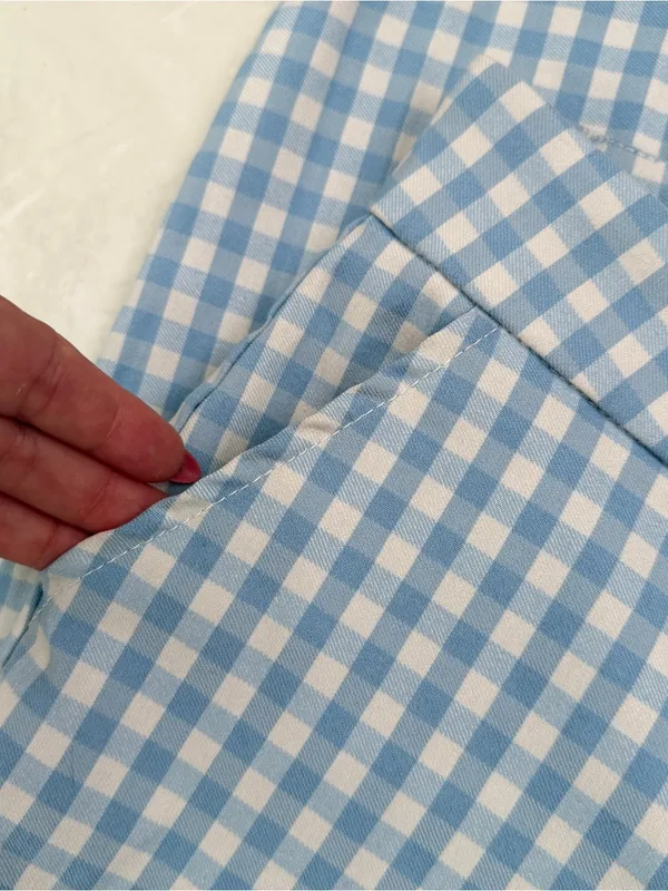 like an angel Blue Gingham Slim Ankle Pants - Image 3