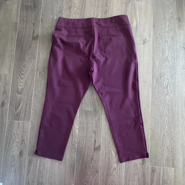 Express Ponte Pants Stretch Slim High Rise Burgundy Women XXL Career Pull On - Image 2