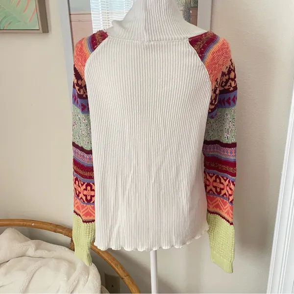 Free People Prism Swit Thermal Ski Top in Ivory Size Small - Image 11