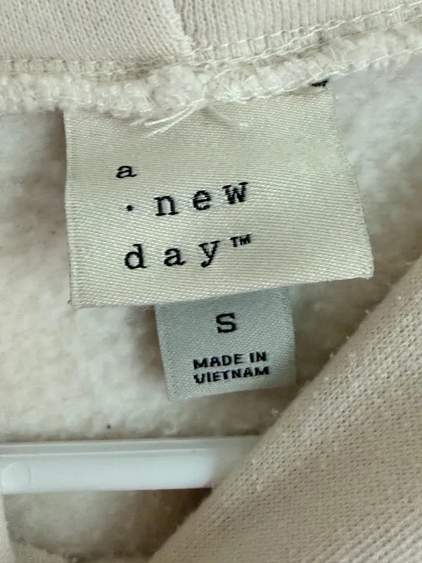 A New Day Cream Beige Pullover Hoodie Size S - Image 3