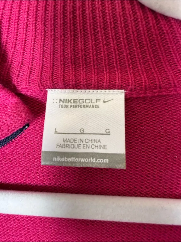 Nike Golf Hot Pink 1/4-Zip Merino Wool Sweater - Image 3