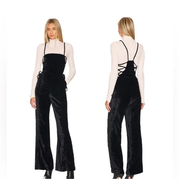 NWOT Free People 90’s Forever Overalls‎ in Black SZ XL - Image 4