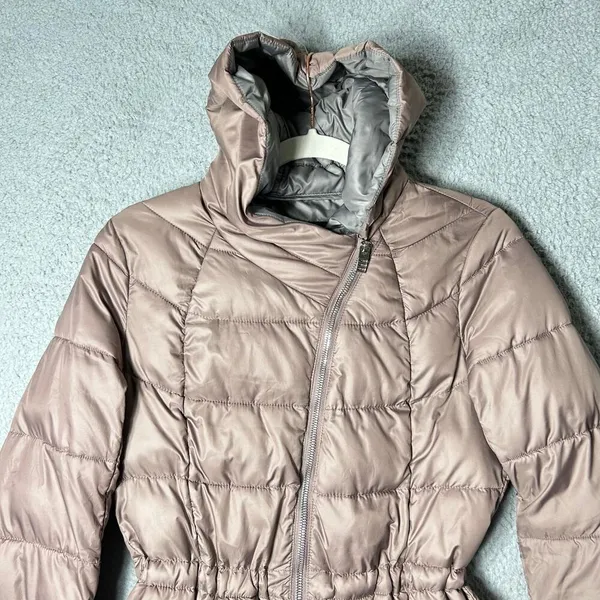 Kenneth Cole Reaction Coat Womens XS Dusty Mauve Hooded‎ Puffer Jacket Coat READ - Image 6