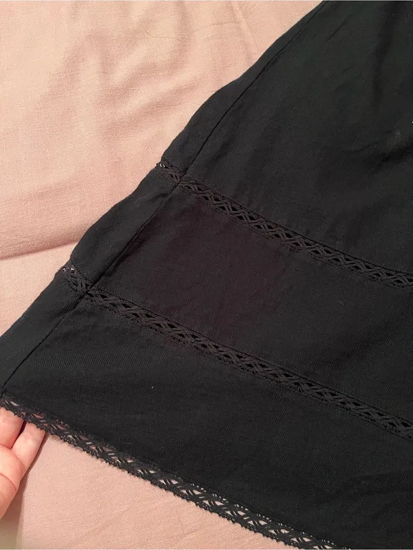 NWT Black Cotton A-Line Midi Skirt - Image 5
