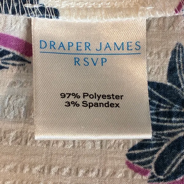 Draper James Top Flutter Sleeves Floral Blue Purple Off White Womens Size Small - Image 5