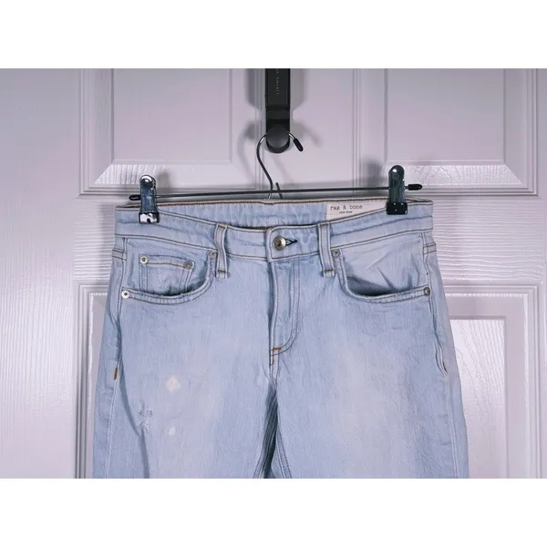 Rag & bone Womens Dre Low Rise Slim Boyfriend Jeans Size 24 Light Wash Blue 90s - Image 5