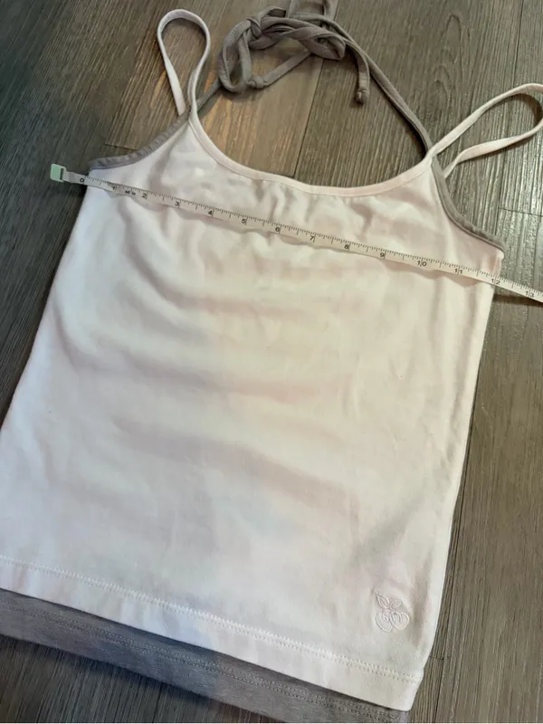 Out From Under White & Gray Layered Halter Cami Top – Small - Image 8