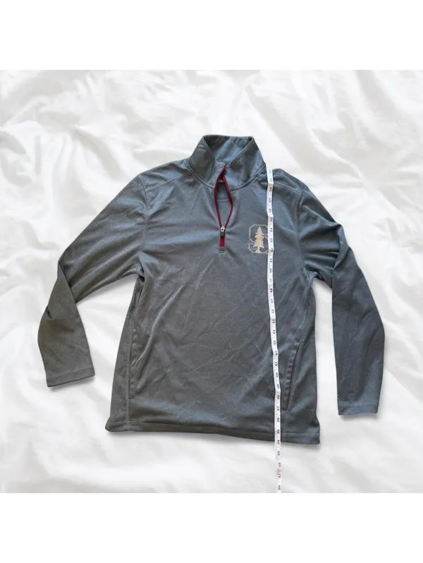 Stanford Champion Gray Quarter Zip Pullover Size Small - Image 7