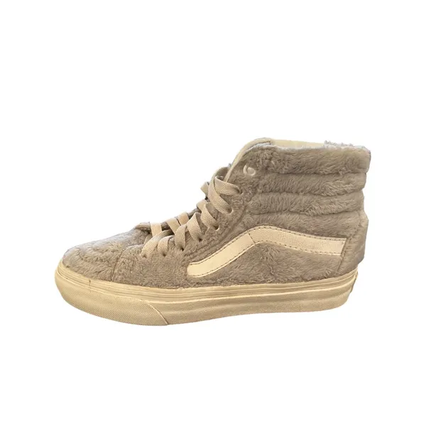 Gray Grey Beige Vans sk8 hi‎ Fuzzy furry Women's 5 Brand new V98CF Hairy - Image 5
