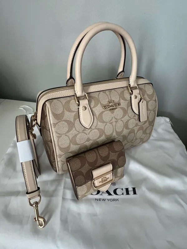 Coach Rowan Satchel In Colorblocked And Matching Wallet - Image 3