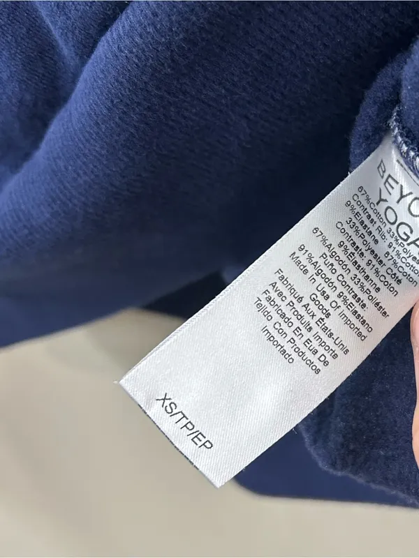Beyond Yoga Street Smart Pullover After Dark Navy Sz XS - Image 5